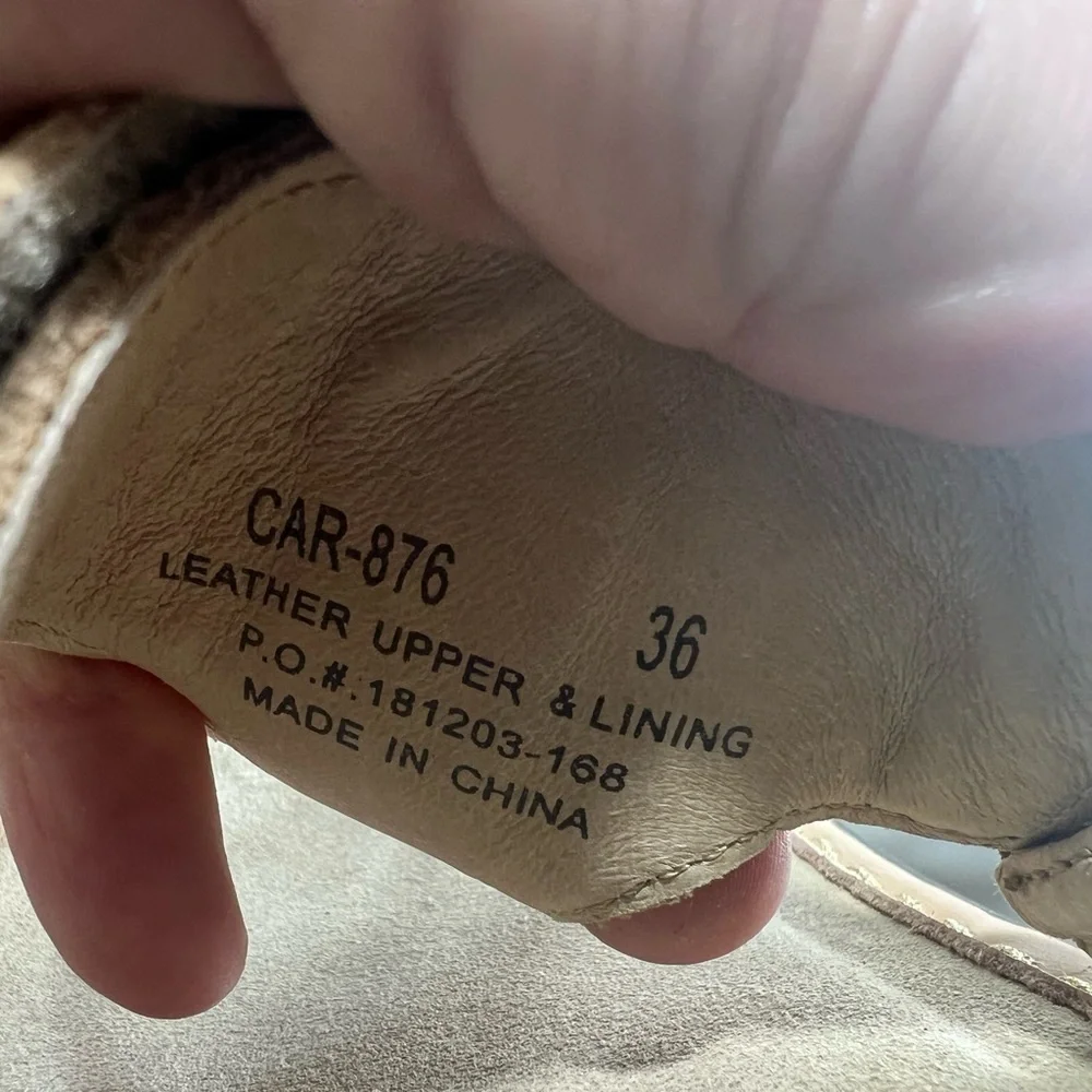 Alegria Carina Tan and Gold Sandals Size 36 - Picture 8 of 8